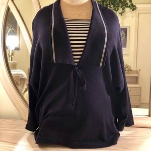 Jaeger Nautical Look Sweater XL navy with stripes